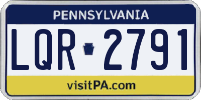 PA license plate LQR2791