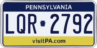 PA license plate LQR2792