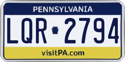 PA license plate LQR2794