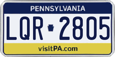 PA license plate LQR2805