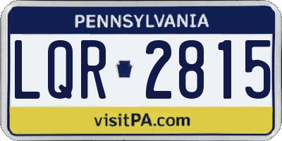 PA license plate LQR2815