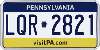 PA license plate LQR2821
