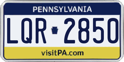 PA license plate LQR2850