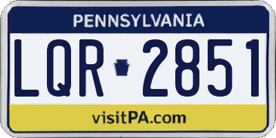 PA license plate LQR2851