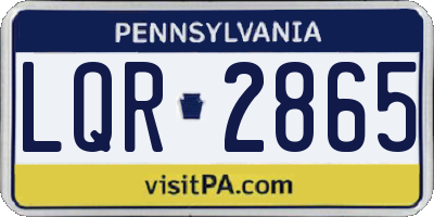 PA license plate LQR2865