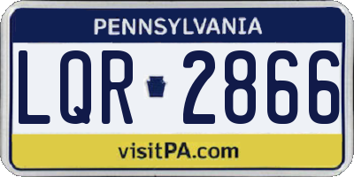 PA license plate LQR2866