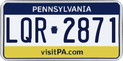 PA license plate LQR2871