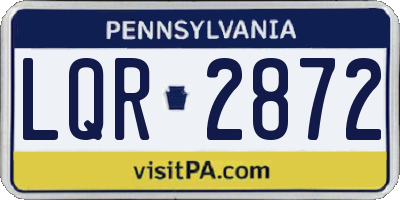 PA license plate LQR2872