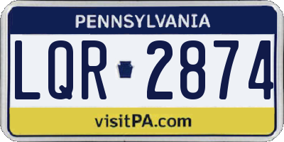PA license plate LQR2874