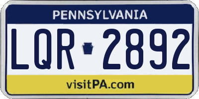 PA license plate LQR2892