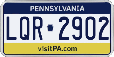 PA license plate LQR2902