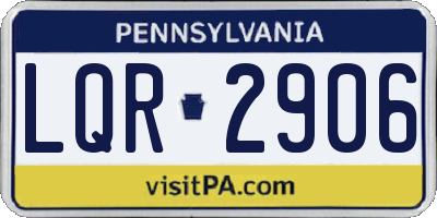 PA license plate LQR2906