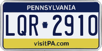 PA license plate LQR2910