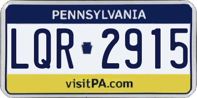 PA license plate LQR2915