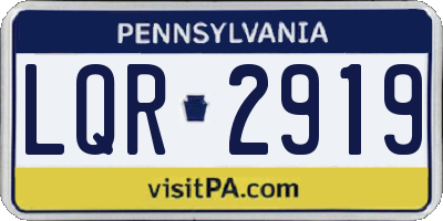PA license plate LQR2919
