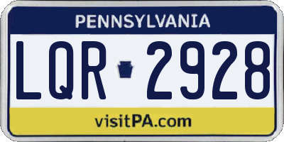PA license plate LQR2928