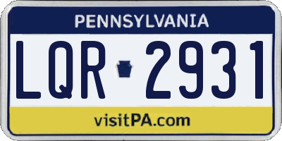 PA license plate LQR2931