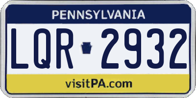 PA license plate LQR2932