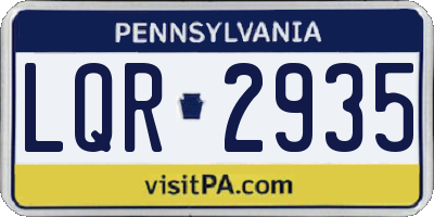 PA license plate LQR2935