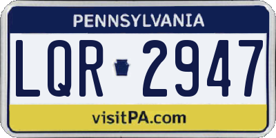 PA license plate LQR2947