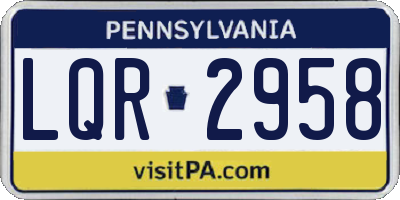 PA license plate LQR2958