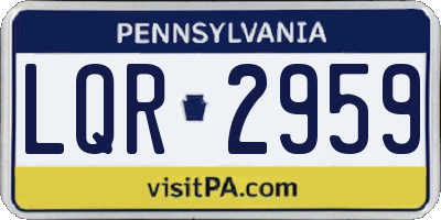 PA license plate LQR2959
