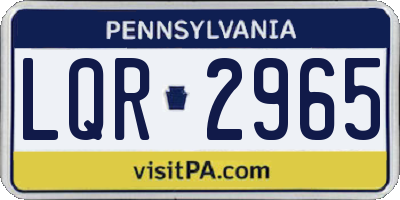 PA license plate LQR2965