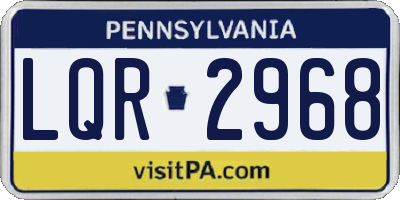 PA license plate LQR2968