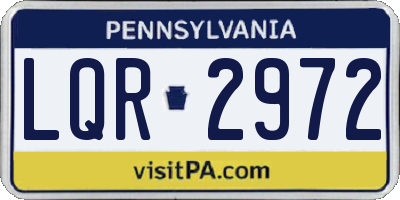 PA license plate LQR2972
