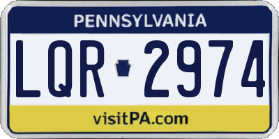 PA license plate LQR2974
