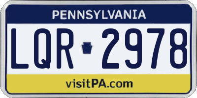 PA license plate LQR2978