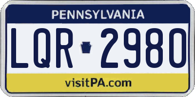 PA license plate LQR2980