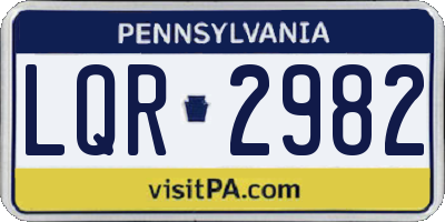PA license plate LQR2982