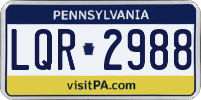 PA license plate LQR2988