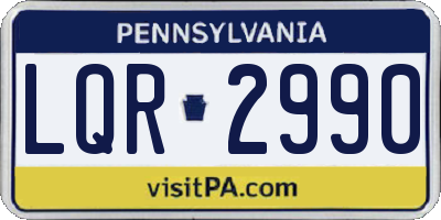 PA license plate LQR2990