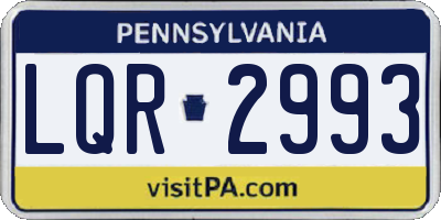PA license plate LQR2993