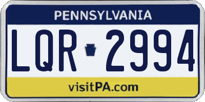 PA license plate LQR2994