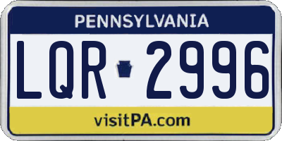 PA license plate LQR2996