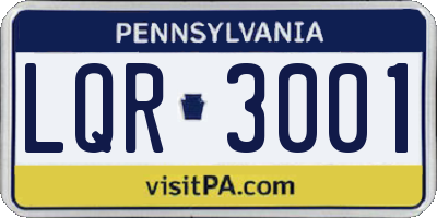 PA license plate LQR3001