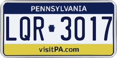 PA license plate LQR3017
