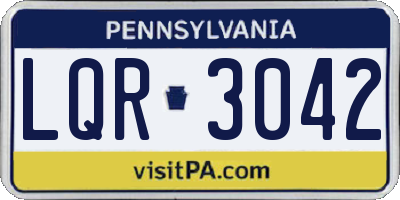PA license plate LQR3042