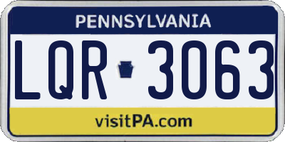 PA license plate LQR3063
