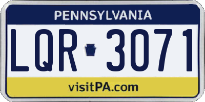 PA license plate LQR3071