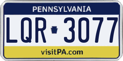 PA license plate LQR3077