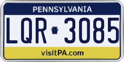 PA license plate LQR3085
