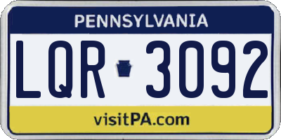 PA license plate LQR3092