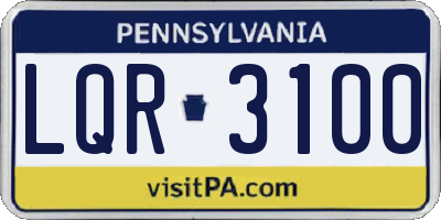 PA license plate LQR3100