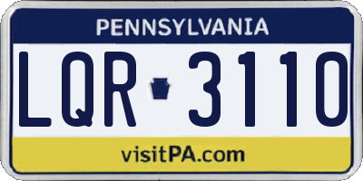 PA license plate LQR3110