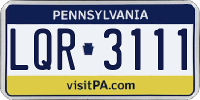 PA license plate LQR3111