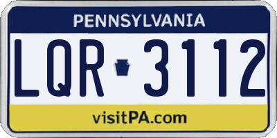 PA license plate LQR3112
